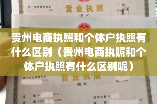 贵州电商执照和个体户执照有什么区别（贵州电商执照和个体户执照有什么区别呢）