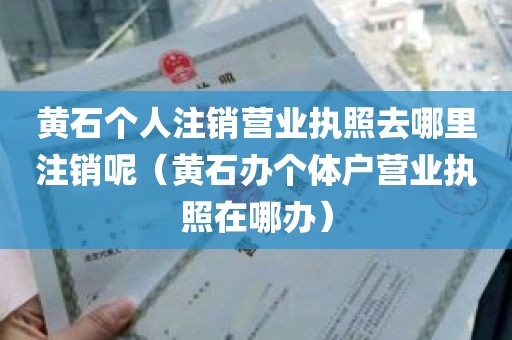 黄石个人注销营业执照去哪里注销呢（黄石办个体户营业执照在哪办）